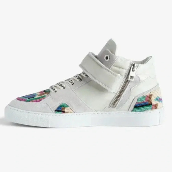 NIB Zadig & Voltaire ZV1747 MID FLASH FOLK BEADS Size 40 (US9) White Blanc - Picture 2 of 10